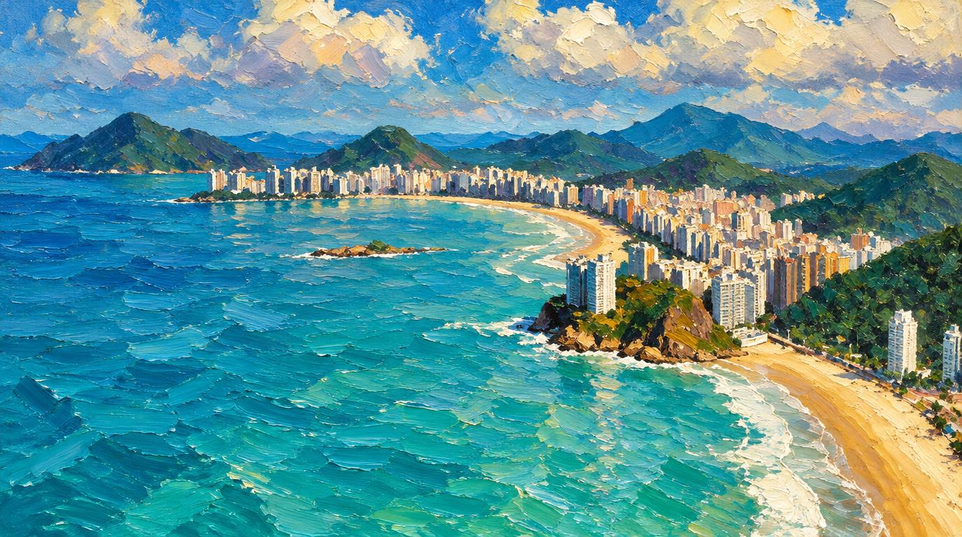 Vista de Guarujá para quem busca surfe na cidade