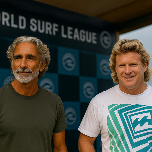 A imagem dos ídolos do surf de Martin Curren.