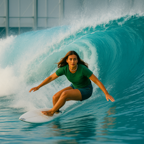 Surfista executando manobra dentro de tubo em onda perfeita